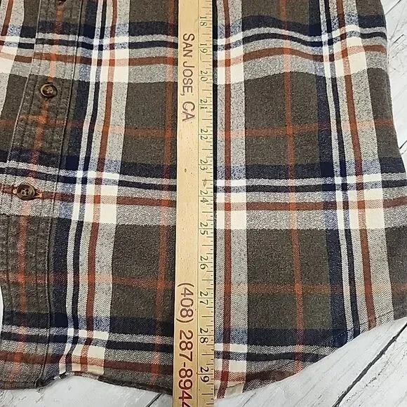 Carhartt Loose Fit Heavyweight Flannel Shirt Mens L Brown Plaid Long Sleeve - Picture 6 of 11